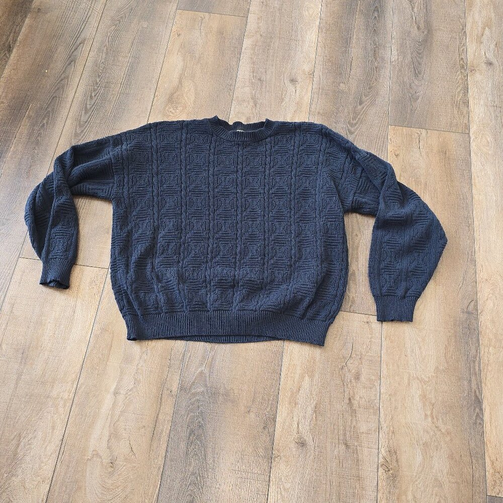 Claiborne Knitted Sweater – Size XL (Dark Blue, 100% Cotton)